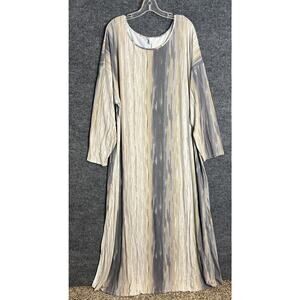 Cato Womens Knit Maxi Dress Plus Size 26/28 Neutral Stirped Comfort Boho Stretch